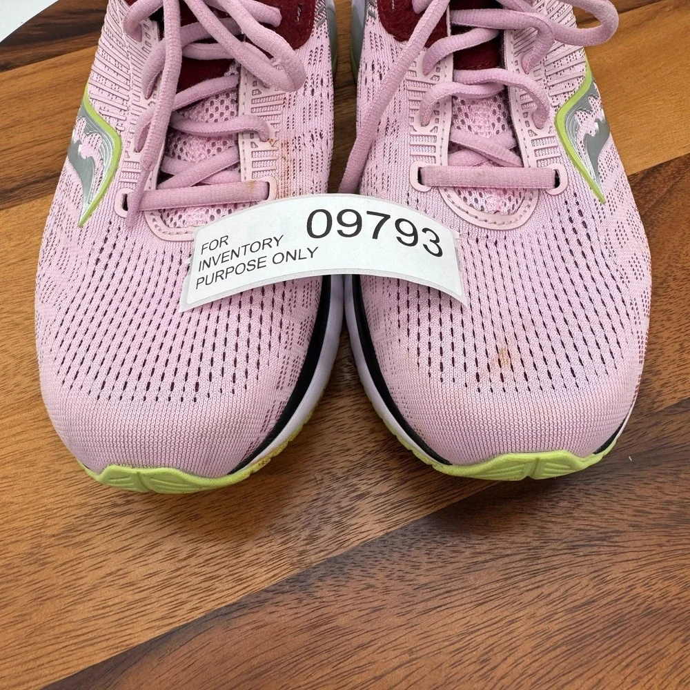 Saucony Ride 14 Shoes Womens 10.5 Running Pink Purple‎ Athletics Gym Sneakers